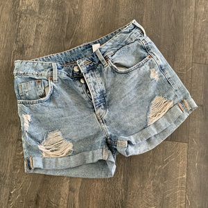 Divided by H&M High Rise Distressed Denim Shorts